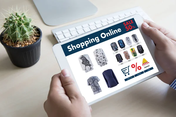 Compras online Adicionar ao Carrinho Loja online Compre Venda Digital — Fotografia de Stock