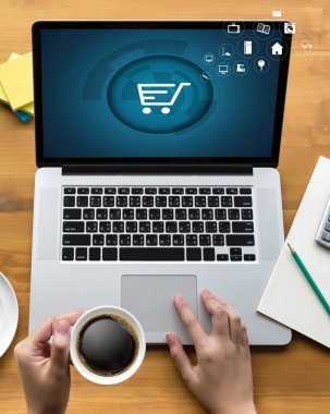 İş adamları teknoloji e-ticaret Internet küresel Marketi kullanın