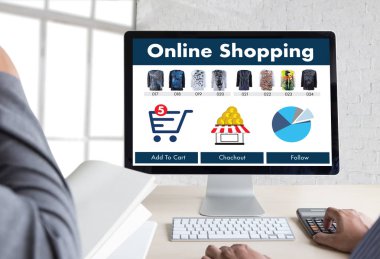 İş adamları teknoloji e-ticaret Internet küresel Marketi kullanın