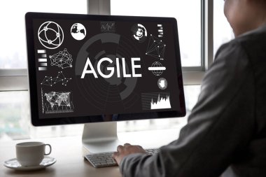 Çevik çeviklik çevik hızlı hızlı kavramı işadamı çalışma  