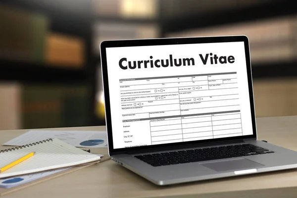 CV - Curriculum Vitae (Concepto de entrevista de trabajo con CV empresarial re — Foto de Stock
