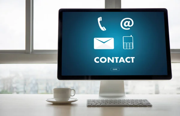 Kontaktieren Sie uns (Kundendienst Hotline Menschen verbinden) rufen Sie custo — Stockfoto