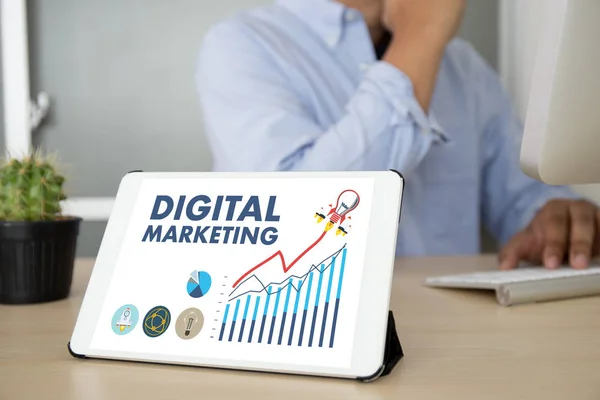 Digitale Marketing nieuwe opstarten project, markt interactieve chan — Stockfoto