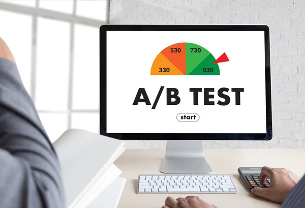 A / B Test start- och A-B jämförelse. -Test — Stockfoto