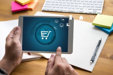 İş adamları teknoloji e-ticaret Internet küresel Marketi kullanın
