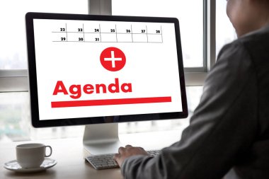 Conputer iş adamı gündem tanıtım yapma faaliyete gündem