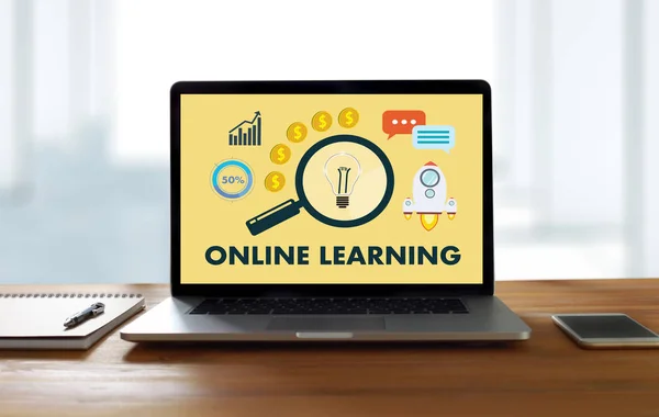 Online leren Connectivity Technology Coaching online vaardigheden T — Stockfoto