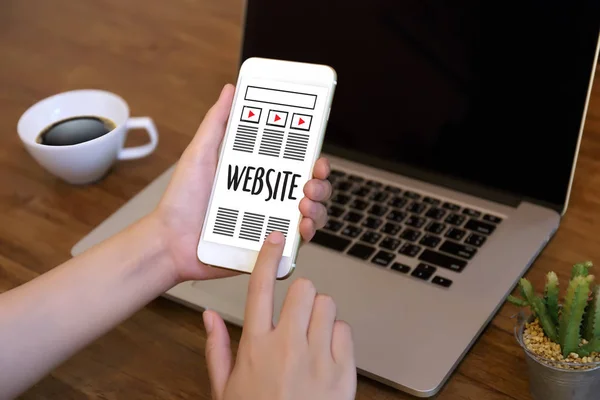 Web Design szkic układu rysunku Www Media oprogramowanie i grafika — Zdjęcie stockowe