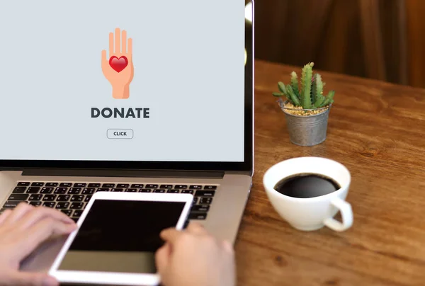 Donera nu ge hjälpa Donation stöd ge hälso-och sjukvård — Stockfoto