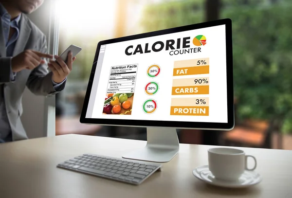 Calorieën tellen teller toepassing medische gezond eten sterven — Stockfoto