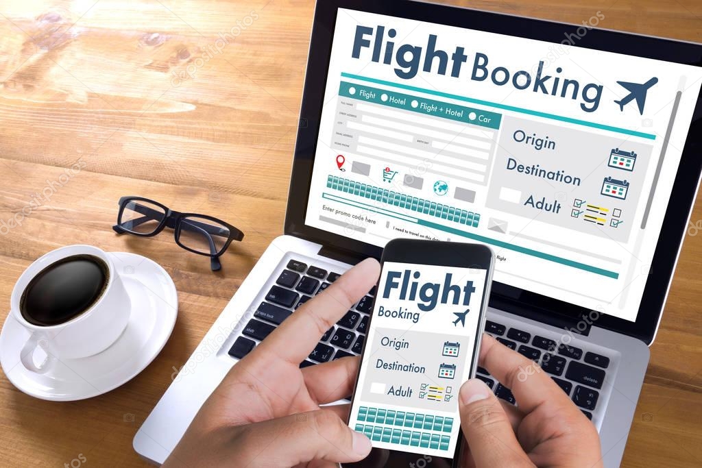 GO Flight Booking Air Online Ticket Book Concept 