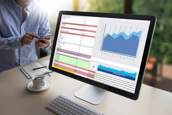 Business Information Technology mensen werken hard Data Analytics — Stockfoto