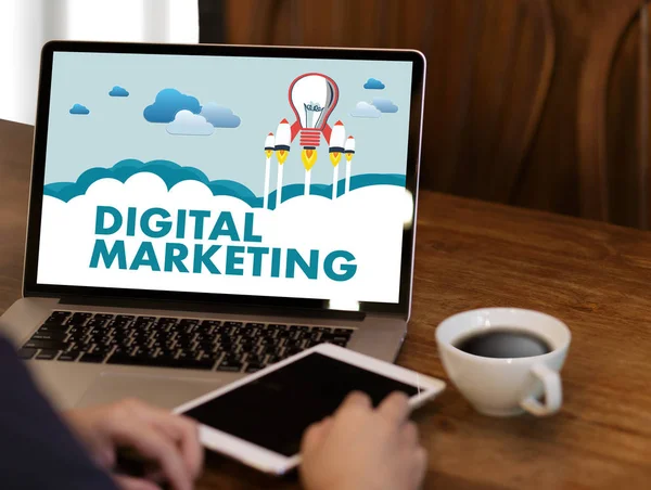 Digitale Marketing nieuwe opstarten project, markt interactieve chan — Stockfoto