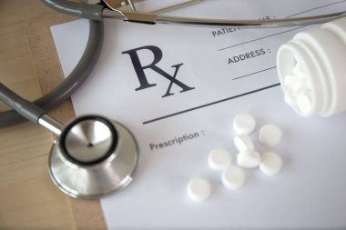 Tıp doktor hasta sağlık kavramı kontrasepsiyon Rx pres