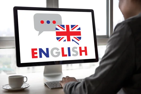 Englisch (british england language education) sprechen Sie Englisch? — Stockfoto