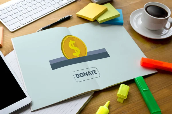 Spenden jetzt helfen Spenden unterstützen Gesundheitsfürsorge — Stockfoto