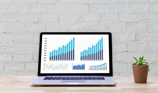 Statistika analýzy obchodních dat diagramu růst zvýšení trh — Stock fotografie