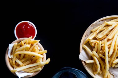 Ketçap lokanta ürün taze patates lezzetli Fransız kızartması