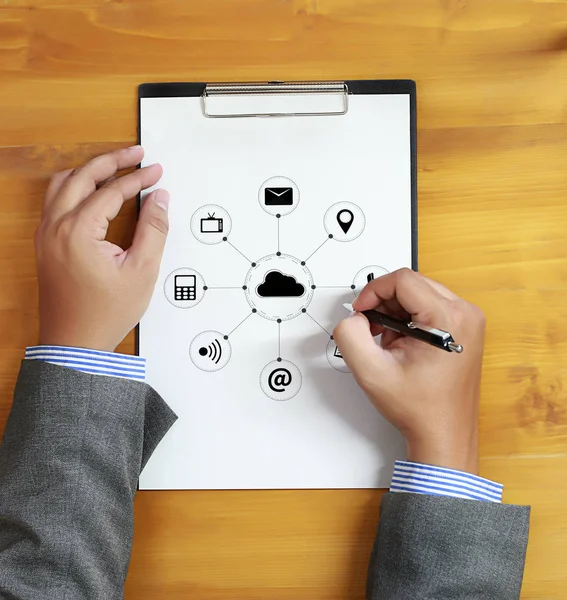 Diagrama de computación en nube Servicio de tecnología de almacenamiento de datos de red — Foto de Stock