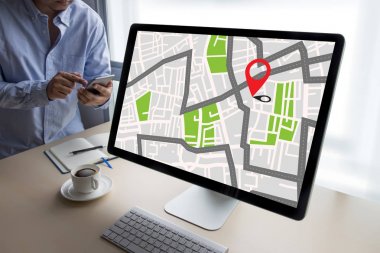 GPS harita yol hedef ağ bağlantısına yer sokak 