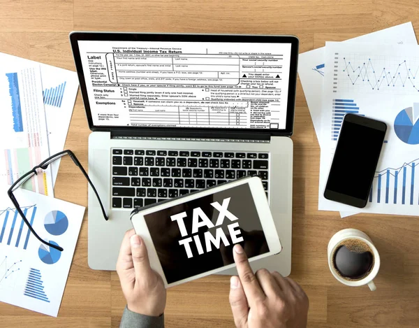 Time for Taxes Planning Money Financial Accounting Taxation Busi — Stock Photo, Image