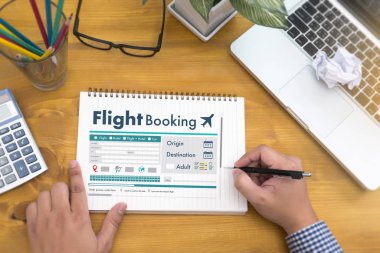 Uçuş hava kavramı kitap Online Bilet rezervasyon git 