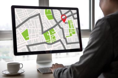 GPS harita yol hedef ağ bağlantısına yer sokak 