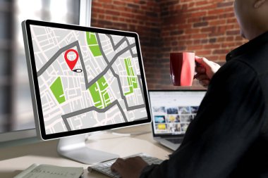 GPS harita yol hedef ağ bağlantısına yer sokak 