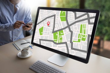 GPS harita yol hedef ağ bağlantısına yer sokak 