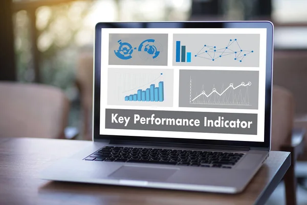 KPI acronimo (Key Performance Indicator) Business team hands at w — Foto Stock