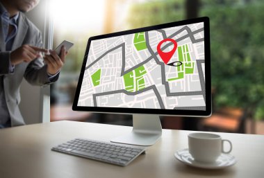 GPS harita yol hedef ağ bağlantısına yer sokak 