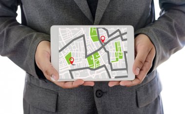 GPS harita yol hedef ağ bağlantısına yer sokak 