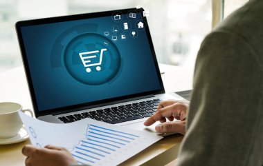 İş adamları teknoloji e-ticaret Internet küresel Marketi kullanın