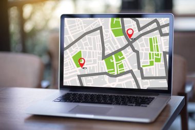 GPS harita yol hedef ağ bağlantısına yer sokak 