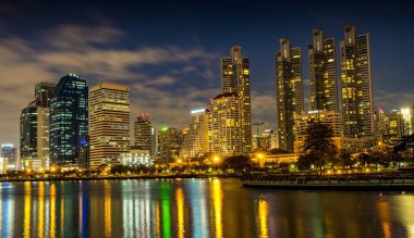 Şehir gece bangkok alacakaranlık (Tayland) gece CIT, City Park