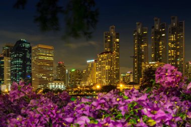 Şehir gece bangkok alacakaranlık (Tayland) gece CIT, City Park