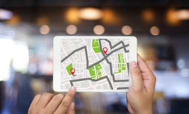 GPS harita yol hedef ağ bağlantısına yer sokak 