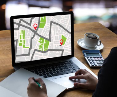 GPS harita yol hedef ağ bağlantısına yer sokak 