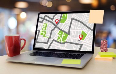 GPS harita yol hedef ağ bağlantısına yer sokak 