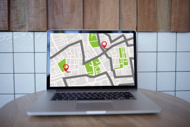 GPS harita yol hedef ağ bağlantısına yer sokak 