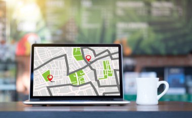 GPS harita yol hedef ağ bağlantısına yer sokak 