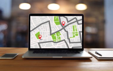 GPS harita yol hedef ağ bağlantısına yer sokak 
