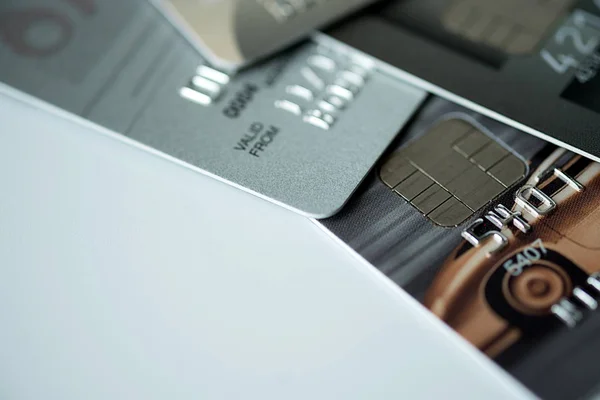Vértes makro lövés a hitelkártya háttér — Stock Fotó