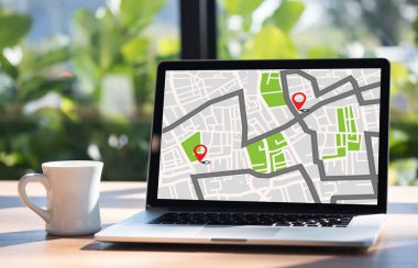 GPS harita yol hedef ağ bağlantısına yer sokak 