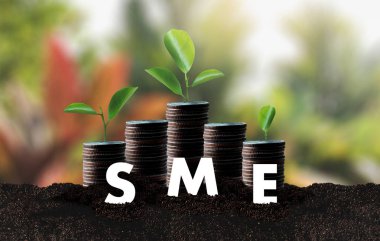 Growing Savings business SME or Small and medium-sized enterpris clipart