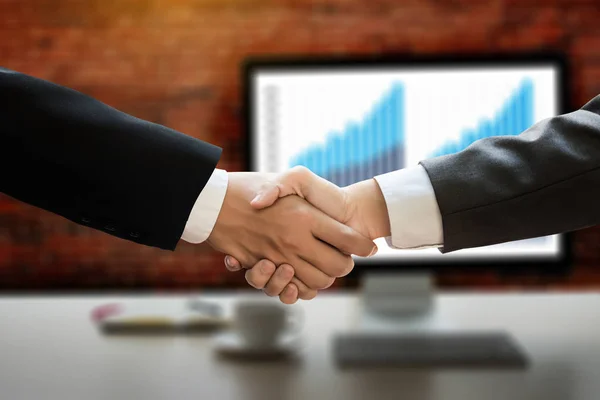 Business  Successful  handshake and business people Meeting and — Stock Photo, Image
