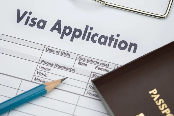 Formulario de solicitud de visa para viajar Inmigración un documento — Foto de Stock