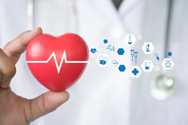 Medicine doctor red heart medicine pharmacy medical technology n — Stock Photo, Image