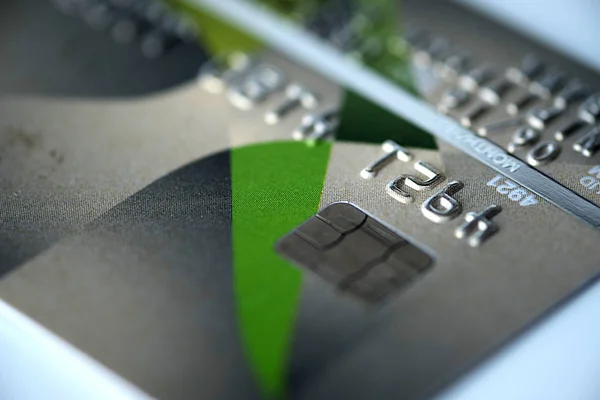 Крупним планом макрозйомка з кредитною карткою Фон — стокове фото