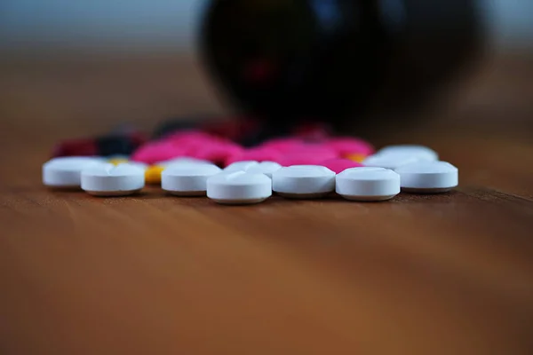 Drog apotek förbjudna ämnen medicin förpackning av tablett — Stockfoto